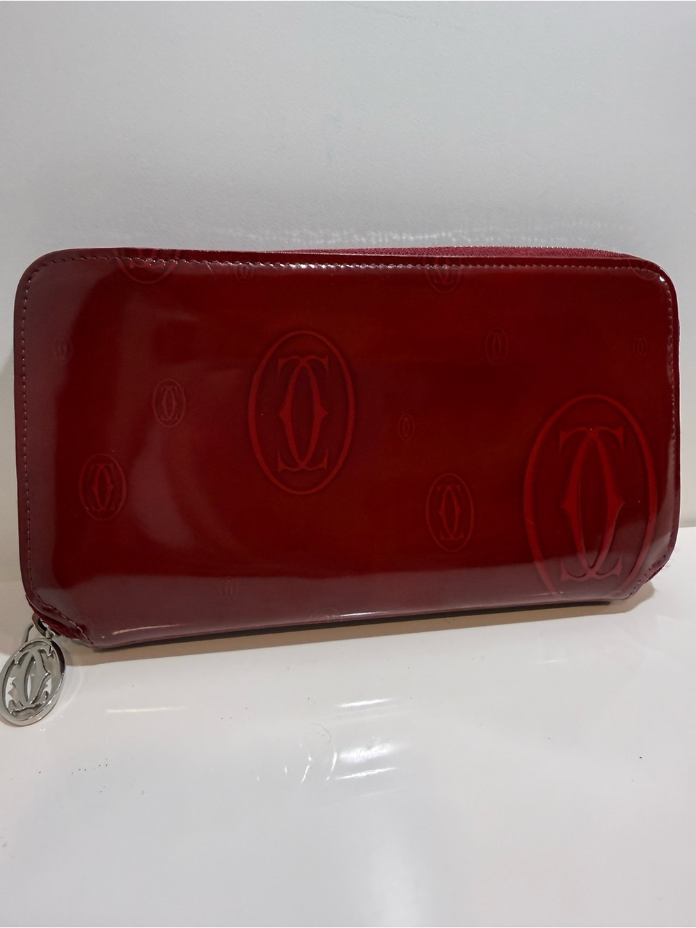 Cartier Birthday Red Patent Leather Zip Wallet - Picture 3 of 11